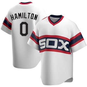 Men's Chicago White Sox Billy Hamilton Replica White Cooperstown Collection Jersey