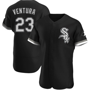 Men's Chicago White Sox Robin Ventura Authentic Black Alternate Jersey