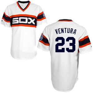 Men's Chicago White Sox Robin Ventura Authentic White 1983 Throwback Jersey